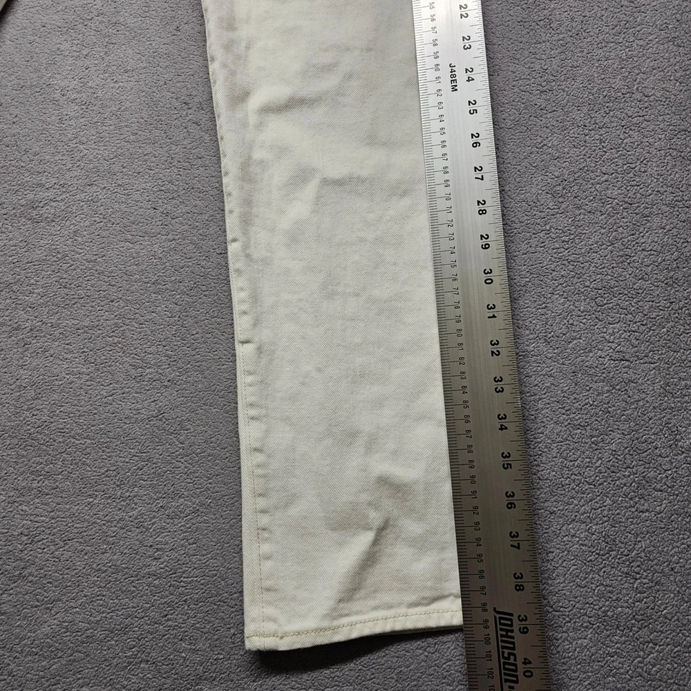 J.Crew 770 Straight Fit Jeans Mens 32x32 Cream Off White Slim Every Stitch Denim
